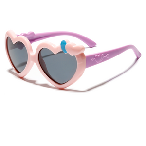 Kid's Acetate Frame TAC Lens Flexible Polarized Heart Sunglasses