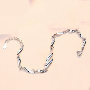 Women's 100% 925 Sterling Silver Zircon Water Drop Bracelet