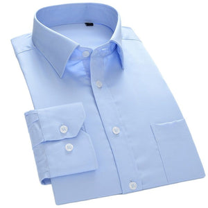 Men's 100% Cotton Square Collar Single Breasted Formal Shirt