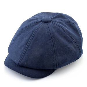 Men's Cotton Formal Wear Retro Solid Pattern Warm Octagonal Hat