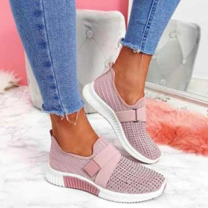 Women's Mesh Slip-On Casual Wear Rubber Sole Patchwork Shoes