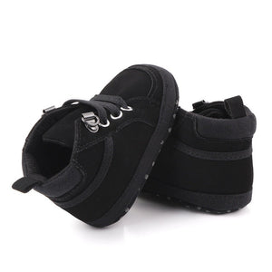 Baby's PU Round Toe Elastic Band Non-Slip Soft Casual Shoes