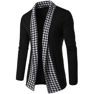 Men's Polyester Turn Down Collar Casual Cuff Knitted Cardigan 