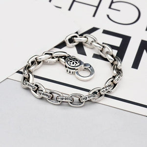 Men's 100% 925 Sterling Silver Link Chain Vintage Bracelet