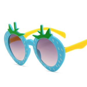 Kid's Plastic Frame Glass Lens Round UV400 Trendy Sunglasses