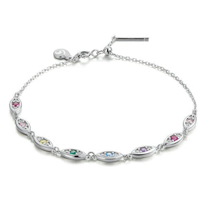 Women's 100% 925 Sterling Silver Link Chain Round Shape Bracelet