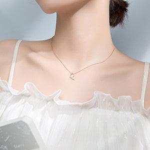 Women's 100% 925 Sterling Silver Zircon Box Chain Necklace