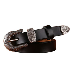 Women's Split Leather Pin Buckle Casual Wear Trendy Strap Belt
