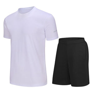 Men's O-Neck Short Sleeves Shirt With Shorts Fitness Tracksuit