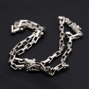 Men's 100% 925 Sterling Silver O-Chain Geometric Trendy Necklace