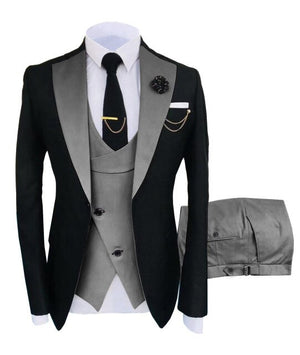 Men's Polyester Long Sleeve Single Breasted Groom Wedding Suit