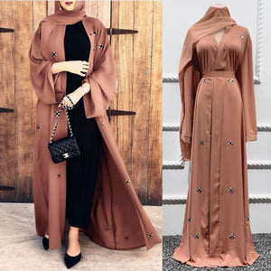 Women's Arabian Polyester Full Sleeves Embroidery Casual Abaya