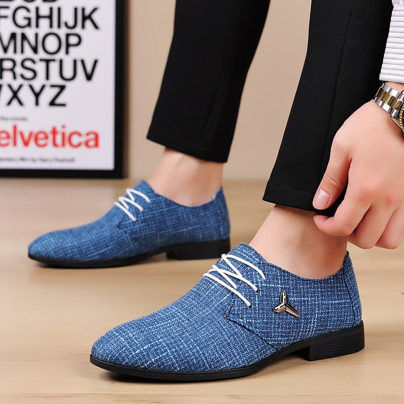 Men's Pointed Toe Lace-up Breathable Light Casual Oxford Shoes
