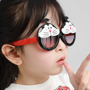 Kid's Resin Frame Round Pattern Multicolor Gradient Sunglasses