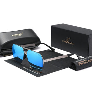 Men's Aluminum Magnesium Frame Square Shaped Polarized Sunglasses