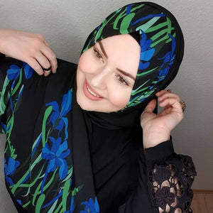 Women's Arabian Modal Head Wrap Printed Pattern Elegant Hijabs
