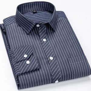 Men's Cotton Single Breasted Full Sleeve Striped Casual Shirt