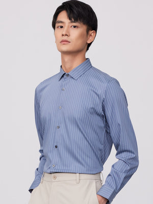 Men's Polyester Turn-Down Collar Full Sleeves Single Breasted Shirt