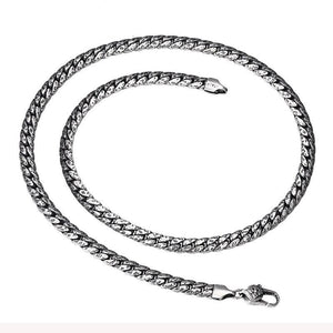Men's 925 Sterling Silver Horsewhip Chain Geometric Necklace