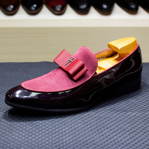 Men's Patent Leather Pointed Toe Slip-On Closure Formal Shoes