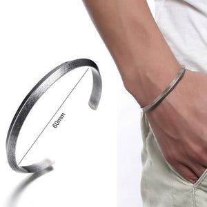 Men's 100% 925 Sterling Silver Round Cuff Style Vintange Bracelet
