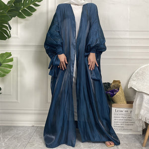 Women's Arabian Polyester Full Sleeve Elegant Trendy Open Abaya