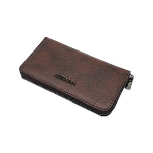 Men's PU Bank Card Holder Large Capacity Solid Clutch Wallets