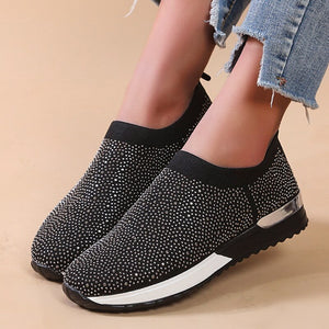 Women's Stretch Fabric Breathable Slip-On Casual Wear Shoes