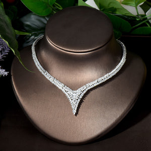 Women's Copper Cubic Zirconia Luxury Engagement Jewelry Set