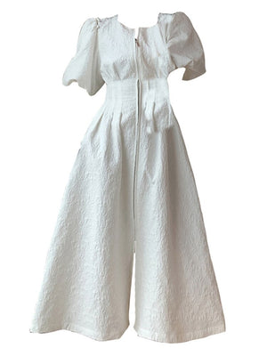 Women's O-Neck Lanon Short Sleeves Pullover Vintage Slim Dress