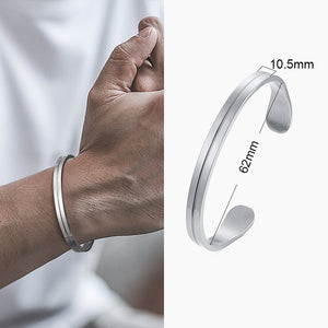 Men's 100% 925 Sterling Silver Round Cuff Style Vintange Bracelet