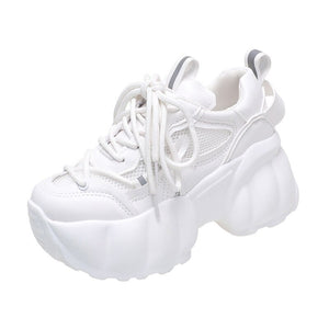 Women's PU Round Toe Breathable Lace-up Closure Non-Slip Shoes
