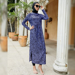 Women's Arabian Polyester Full Sleeves Printed Swimwear Dress