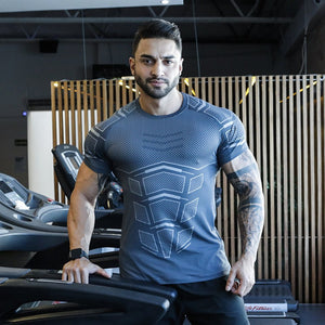Men's O-Neck Short Sleeves Quick Dry Gym Sports Wear T-Shirt