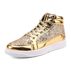Women's PU High Top Lace-Up Closure Formal Wear Sequins Sneakers