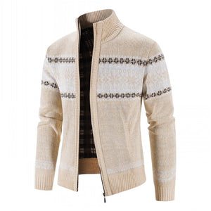 Men's Polyester Full Sleeves Zipper Closure Hooded Winter Sweater