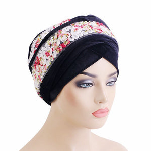 Women's Arabian Polyester Headwear Flower Hijabs