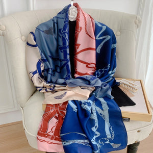 Women's Silk Long Neck Wrap Printed Pattern Casual Wear Scarfs