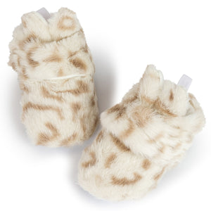 Baby's Cotton Round Toe Buckle Strap Leopard Pattern Crib Shoes