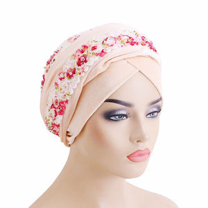 Women's Arabian Polyester Headwear Flower Hijabs