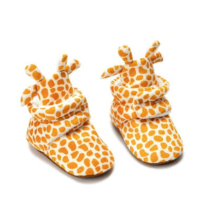 Baby's Cotton Round Toe Hook Loop Closure Leopard Pattern Shoes
