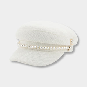 Women's Acrylic Pearl Fashionable Winter Military Luxury Hat