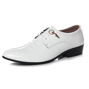 Men's Pointed Toe PU Lace-Up Closure Luxury Formal Wear Shoes