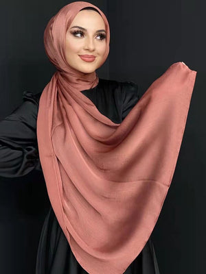Women's Arabian Head Wrap Acetate Solid Pattern Elegant Hijabs
