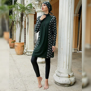 Women's Arabian Polyester Full Sleeves Printed Pattern Swimsuit