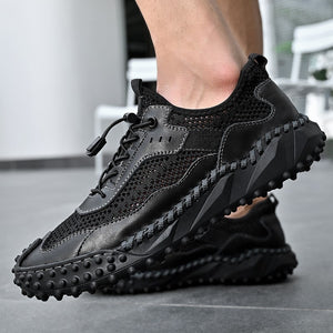 Men's Mesh Round Toe Lace-up Breathable Outdoor Sports Shoes