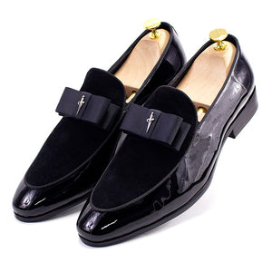Men's Patent Leather Pointed Toe Slip-On Closure Formal Shoes