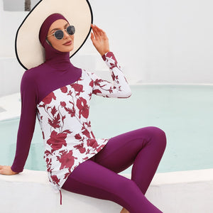 Women's Arabian Nylon Full Sleeve Printed Beach Swimwear Dress