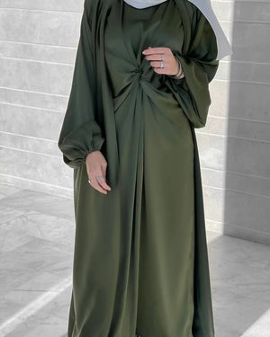 Women's Arabian Polyester Full Sleeve Solid Casual Wear Dresses