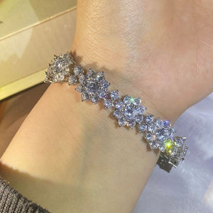 Women's 100% 925 Sterling Silver Diamond Bridal Wedding Bracelet